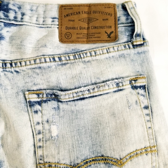 American Eagle Outfitters Core Flex Light Faded Distressed Denim Shorts - Picture 8 of 14